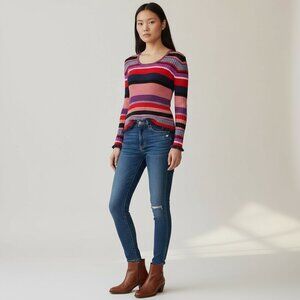 Vintage Hugo Boss Fallegria Ribbed Knit Pullover In Black Fantasy Small